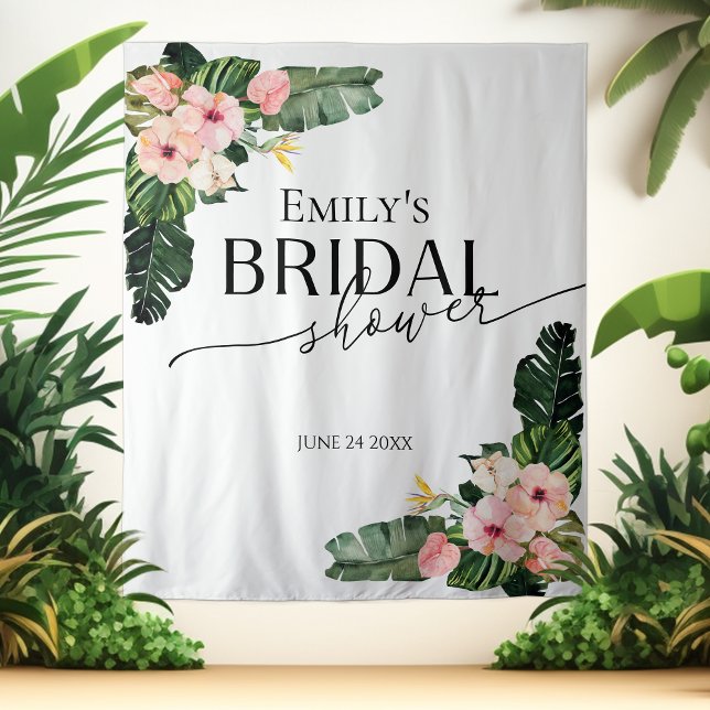 Tapiz Floral Tropical Bridal Shower Backups Foto Prop (Subido por el creador)