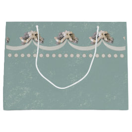 Tapiz floral victoriano en bolsa de regalo verde