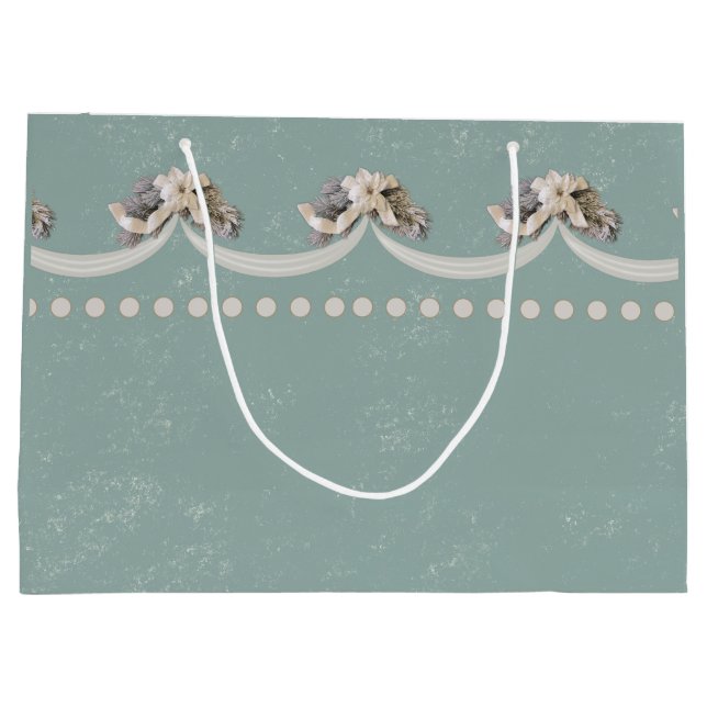 Tapiz floral victoriano en bolsa de regalo verde (Reverso)