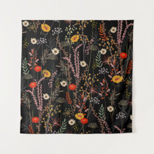 Tapiz Floreciente pradera flor mano dibujada