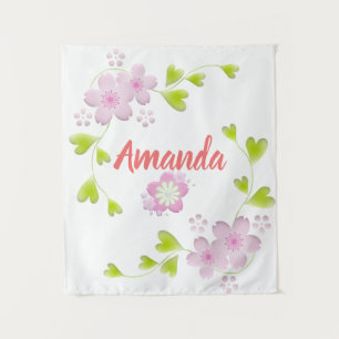 Tapiz Florecimiento de cerezo Sakura al estilo Kawaii