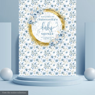 Tapiz Flores azul pastel elegantes shower de bebé niño d