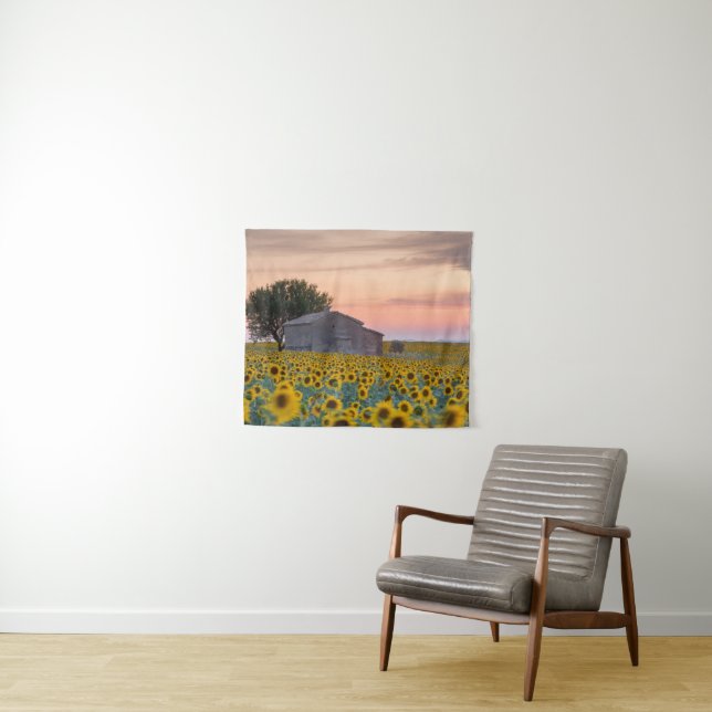 Tapiz Flores | Campo de girasol Provenza, Francia (In situ (horizontal))