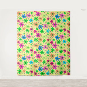 Tapiz Flores chamomiles brillantes multicolores sobre un