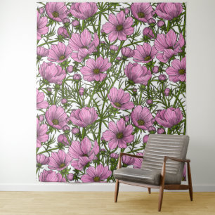 Tapiz Flores Cosmos rosadas