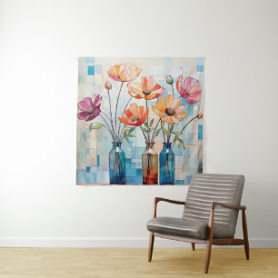 Tapiz Flores de acuarela decorativas