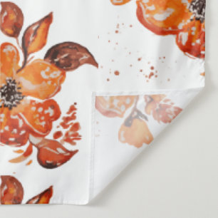 Tapiz Flores de Acuarela Naranja I