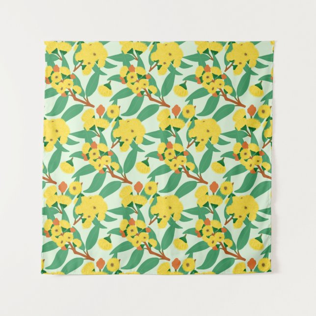 Tapiz Flores de árbol de goma amarillo (Anverso)