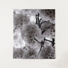 Tapiz Flores de cerezo en blanco y negro