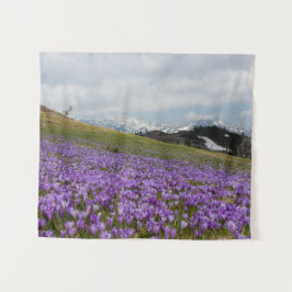 Tapiz Flores de croco en Velika Planina, Eslovenia