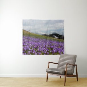 Tapiz Flores de croco en Velika Planina, Eslovenia