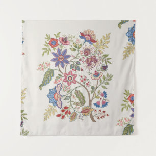 Tapiz Flores de fantasía en bambú retro, vintage, jacobe