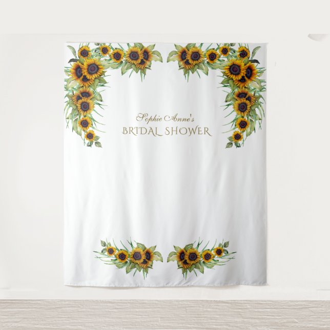 Tapiz Flores de girasol rusas duchas de novias (Anverso)