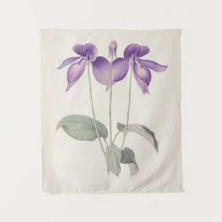 Tapiz Flores de impresión botánica violeta de pies de av