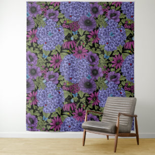 Tapiz Flores de jardín en negrita