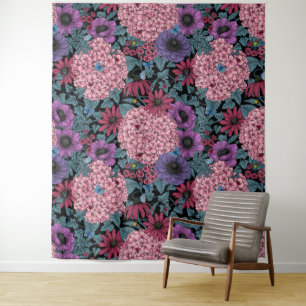 Tapiz Flores de jardín en negrita