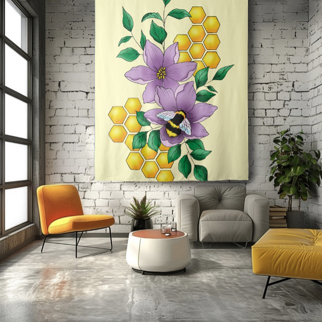 Tapiz Flores de lavanda de abedul amarillo (Subido por el creador)