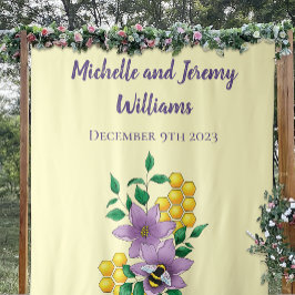 Tapiz Flores de lavanda de abedul amarillo