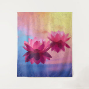 Tapiz Flores de Lotus abstractas y coloridas