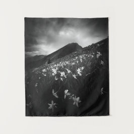 Tapiz Flores de narciso blancas en la oscuridad