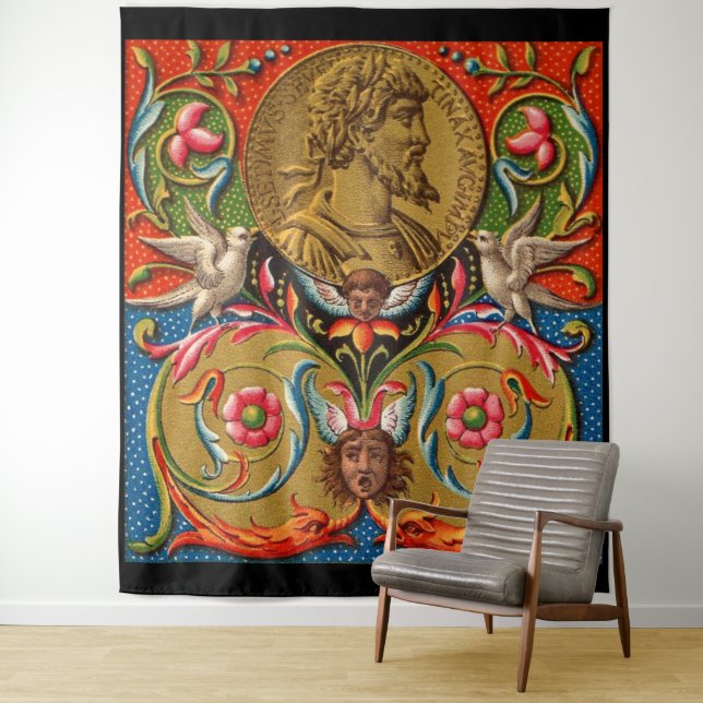 Tapiz Flores de pájaros César del siglo XV, etc (In situ)