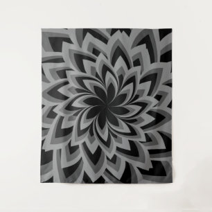 TAPIZ FLORES DE PINO NEGRO Y BLANCO