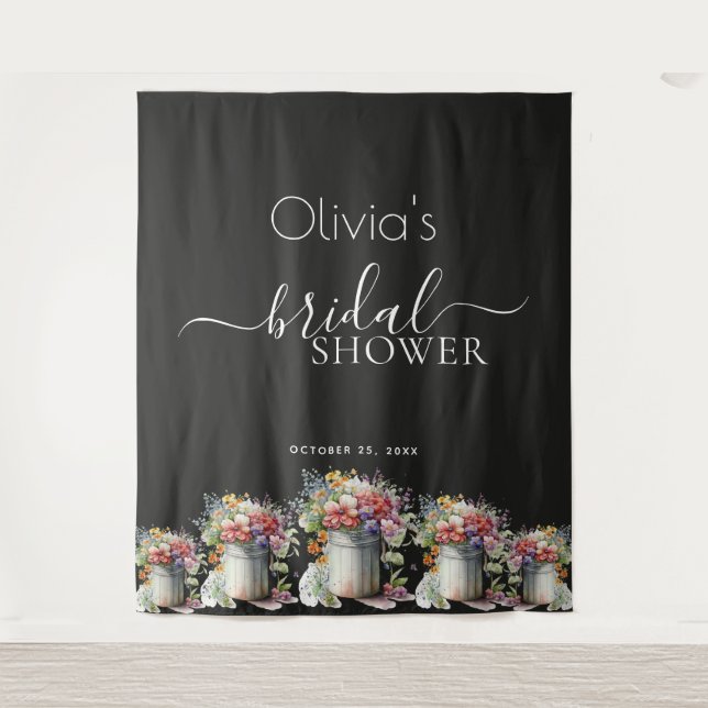 Tapiz Flores de primavera románticas Vase Bridal Shower (Anverso)