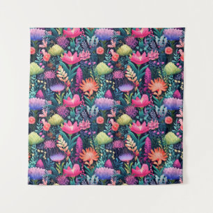 Tapiz Flores del mar - Jardín de los fondos marinos