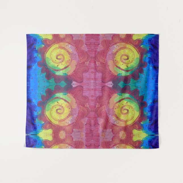 Tapiz Flores en espiral abstractas (Anverso (horizontal))