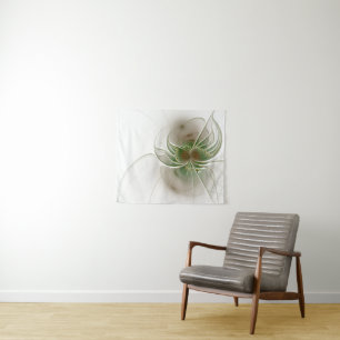 Tapiz Flores fractales de fantasía suaves y tiernas