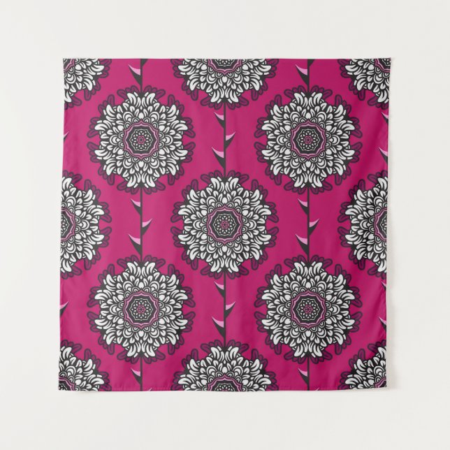 Tapiz Flores Gráficas Florales Pink Seamless (Anverso)
