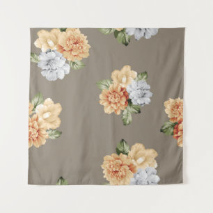 Tapiz flores grises y cremas con el patrón de los racimo