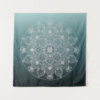 Flores, hojas, Mandala floral de encaje blanco en