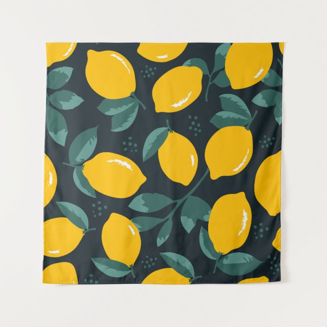 Tapiz Flores Lemones, Textura Vintage De Verano. (Anverso)