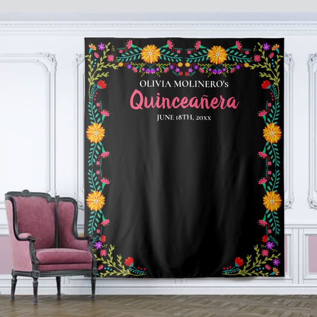 Tapiz Flores mexicanas sobre el fondo de un bote fotográ (Subido por el creador)