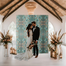 Flores minimalistas turquesa de cobre elegantes