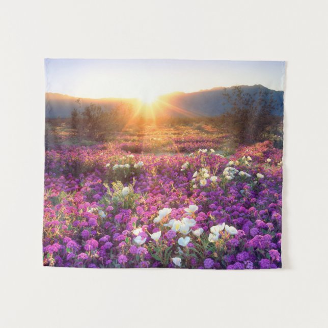 Tapiz Flores silvestres al atardecer | Desierto de Anza- (Anverso (horizontal))