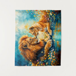 Tapiz Flores silvestres coloridas de la León Dorada