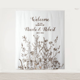 Tapiz Flores silvestres rusticas caen sobre el fondo Bod