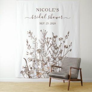 Tapiz Flores silvestres rusticas caen sobre el fondo de