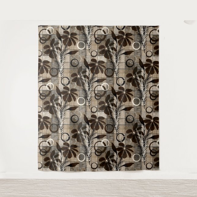 Tapiz Flores sobre un fondo a cuadros en un estilo rústi (Anverso)