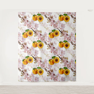 Tapiz Flores y frutos de albaricoque.