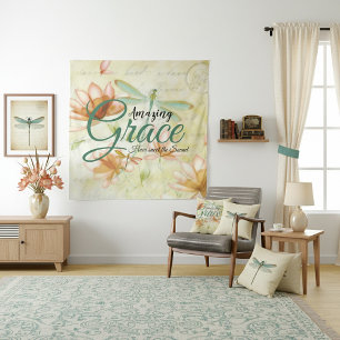 Tapiz Flores y libélula de Amazing Grace