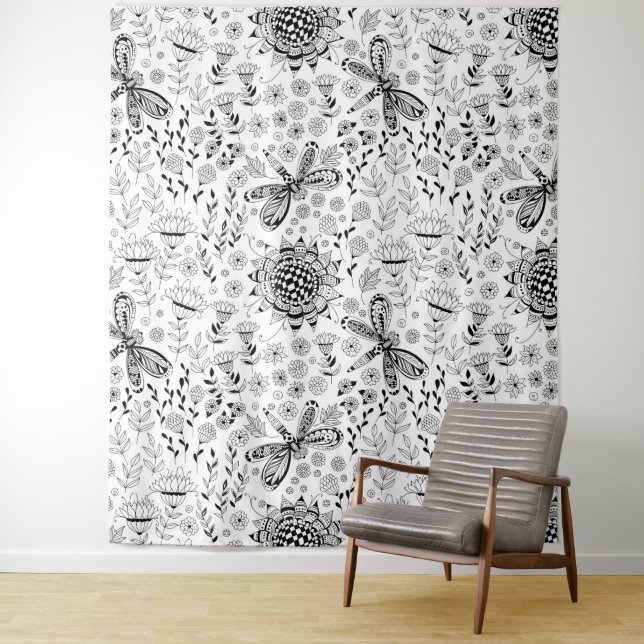 Tapiz Flores y libélulas (In situ)