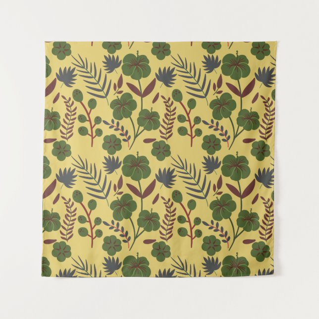 Tapiz Flores y mariposas sin costura florales (Anverso)