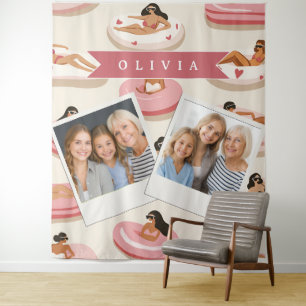 Tapiz Flotador de Piscina Rosa Lindo Personalizado Estét