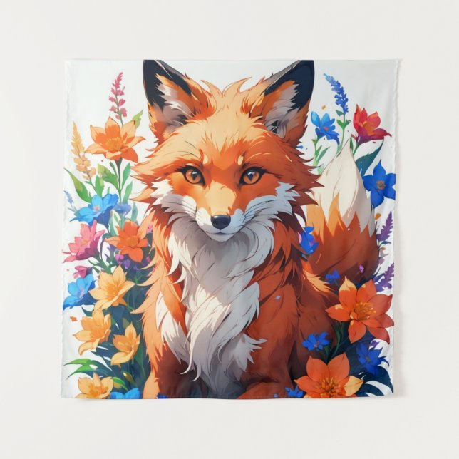 Tapiz Flower Fox (Anverso)