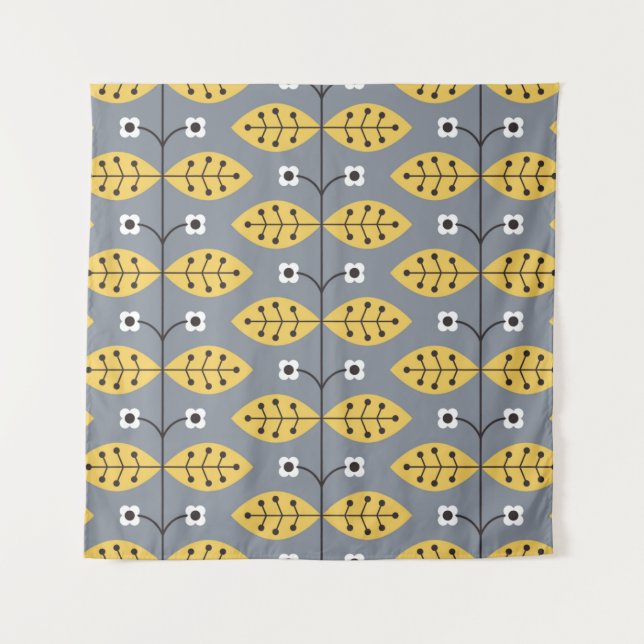 Tapiz Flower vintage hand drawn pattern design. Scandina (Anverso)