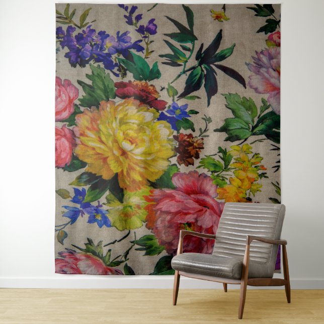 Tapiz Flowers fulcolor texture Jacquard tapestry (In situ)