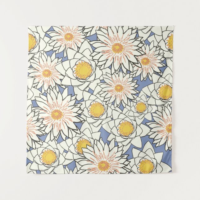 Tapiz Flowers pattern lotus lily (Anverso)